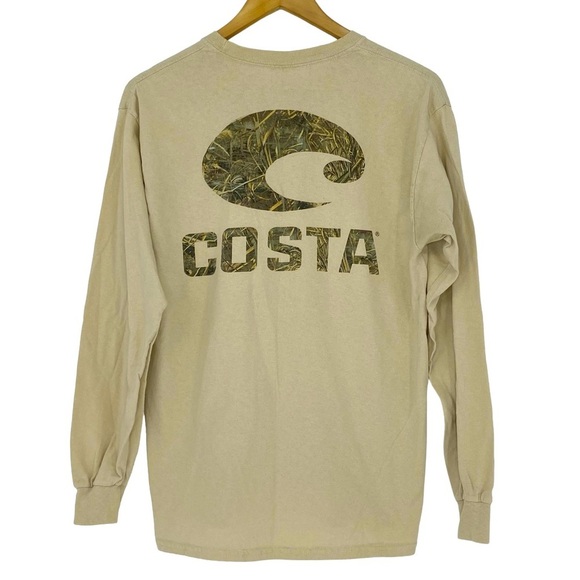 Costa Other - Costa tan with camo logo long sleeve tee shirt men's size medium